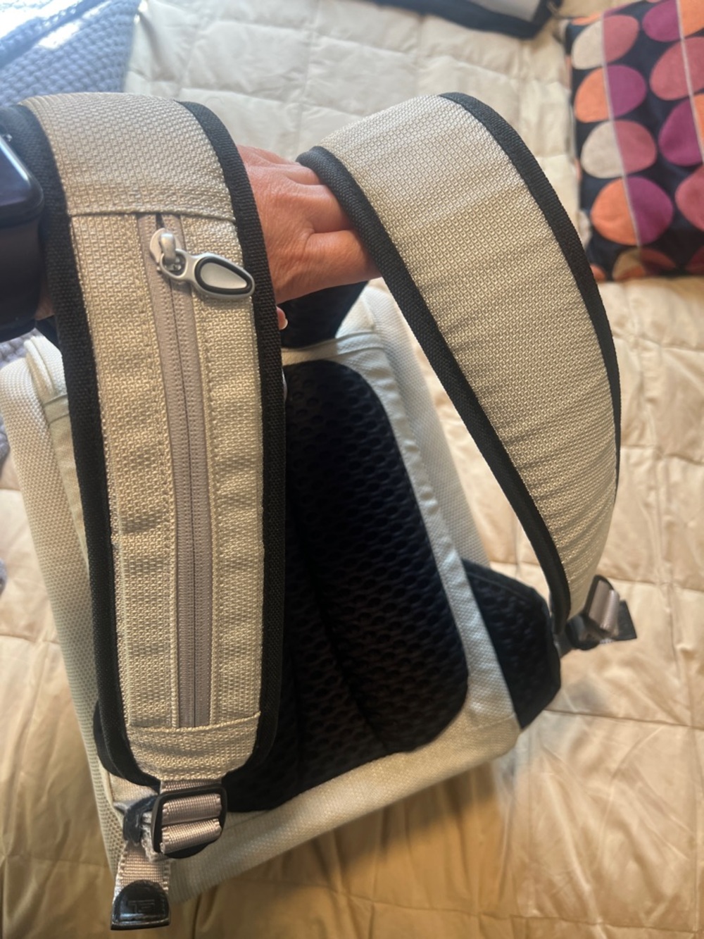 Tumi Silver Compact Textured Backpack - Picture 8 of 12